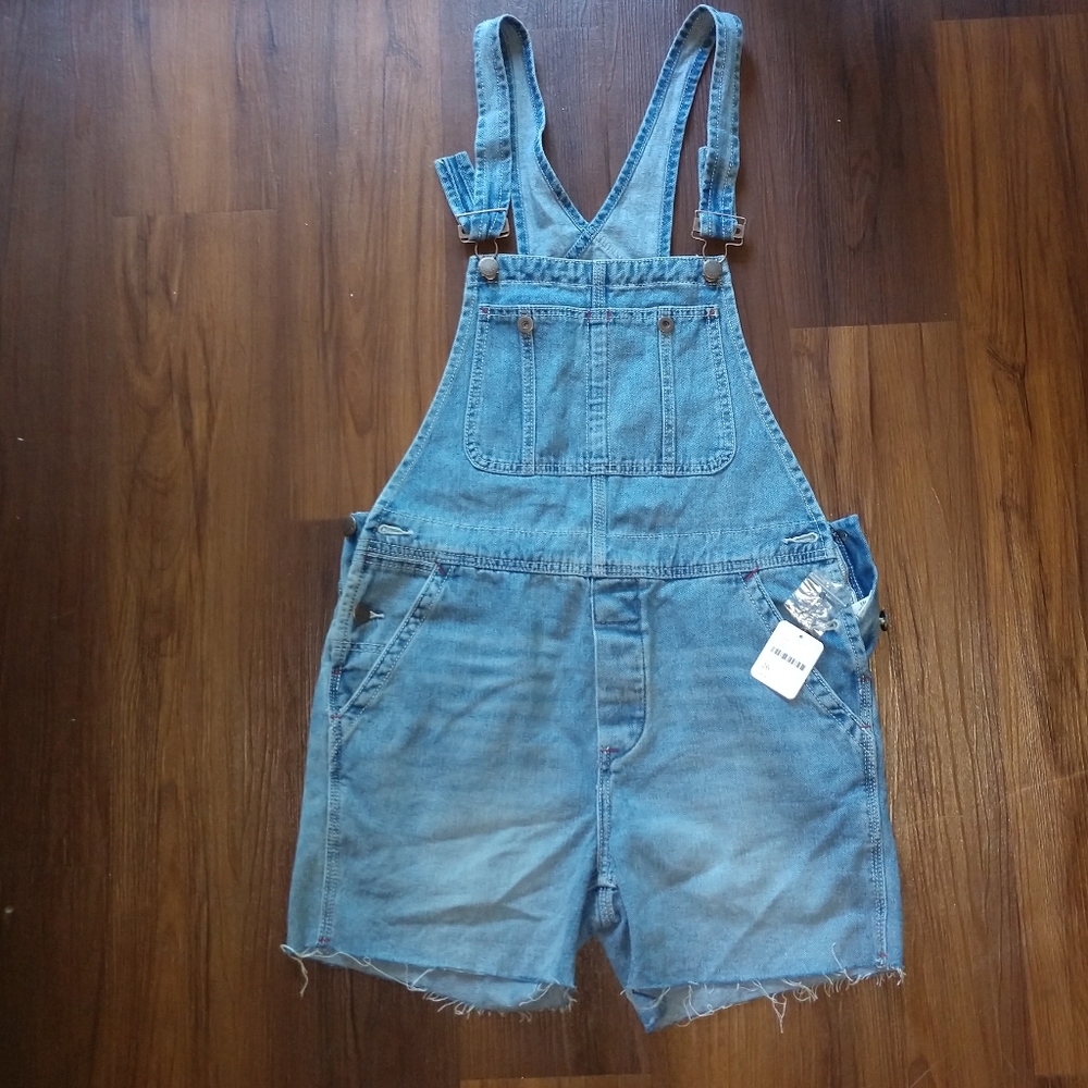 Free People short overalls- raw hem